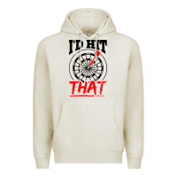 Oatmeal Heather i'd hit that darts Premium Hoodie - artisFamous
