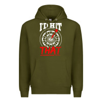 Army Green i'd hit that darts Premium Hoodie - artisFamous