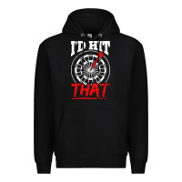 Black i'd hit that darts Premium Hoodie - artisFamous