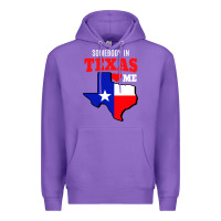 Purple state of texas somebody loves me Premium Hoodie - artisFamous