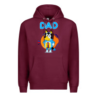 Burgundy bluey dad lover forever Premium Hoodie - artisFamous