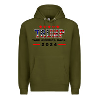 Army Green donald trump 2024 take america back election Premium Hoodie - artisFamous