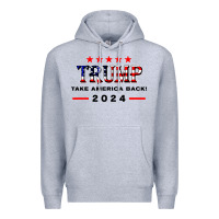 Heather Grey donald trump 2024 take america back election Premium Hoodie - artisFamous