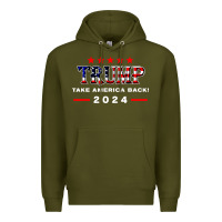 Army Green donald trump 2024 take america back election Premium Hoodie - artisFamous