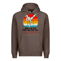 Coffee karate girl kick Premium Hoodie - artisFamous