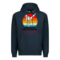 Navy karate girl kick Premium Hoodie - artisFamous