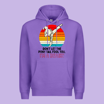 Karate Girl Kick Premium Hoodie Designed By Artisfamous