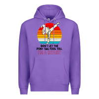Purple karate girl kick Premium Hoodie - artisFamous
