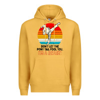 Mustard karate girl kick Premium Hoodie - artisFamous
