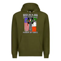 Army Green irish by blood american Premium Hoodie - artisFamous