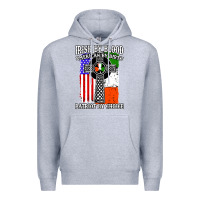 Heather Grey irish by blood american Premium Hoodie - artisFamous