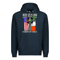 Navy irish by blood american Premium Hoodie - artisFamous