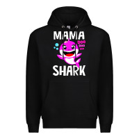 Black mama shark doo doo shirt Premium Hoodie - artisFamous