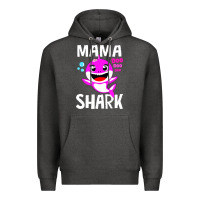 Charcoal Heather mama shark doo doo shirt Premium Hoodie - artisFamous