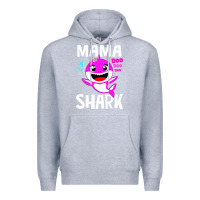 Heather Grey mama shark doo doo shirt Premium Hoodie - artisFamous