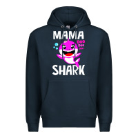 Navy mama shark doo doo shirt Premium Hoodie - artisFamous
