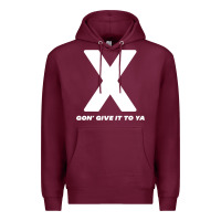 Burgundy x gon' give it to ya d.m.x t shirt Premium Hoodie - artisFamous