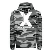 Slate Camo x gon' give it to ya d.m.x t shirt Premium Hoodie - artisFamous
