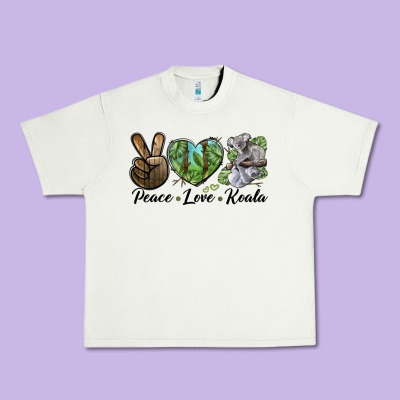 Peace Love Koala Urban Heavy Tee Designed By Lillyallendesigns