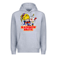 Heather Grey rainbow brite Premium Hoodie - artisFamous