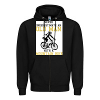 Black Never Underestimate An Old Man With A Mountain Bike Zipper Hoodie - Bettercallsaul