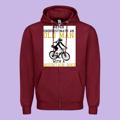 Never Underestimate An Old Man With A Mountain Bike Zipper Hoodie Designed By Bettercallsaul