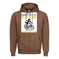 Chestnut Never Underestimate An Old Man With A Mountain Bike Zipper Hoodie - Bettercallsaul