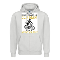 Dove Grey Never Underestimate An Old Man With A Mountain Bike Zipper Hoodie - Bettercallsaul