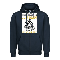 Navy Never Underestimate An Old Man With A Mountain Bike Zipper Hoodie - Bettercallsaul