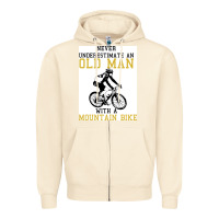Sandshell Never Underestimate An Old Man With A Mountain Bike Zipper Hoodie - Bettercallsaul