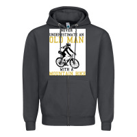 Smoke Never Underestimate An Old Man With A Mountain Bike Zipper Hoodie - Bettercallsaul