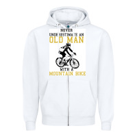White Never Underestimate An Old Man With A Mountain Bike Zipper Hoodie - Bettercallsaul
