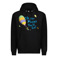 Black seuss oh the places you’ll go Premium Hoodie - artisFamous