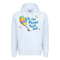 White seuss oh the places you’ll go Premium Hoodie - artisFamous