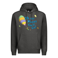 Charcoal Heather seuss oh the places you’ll go Premium Hoodie - artisFamous