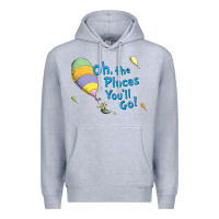 Heather Grey seuss oh the places you’ll go Premium Hoodie - artisFamous