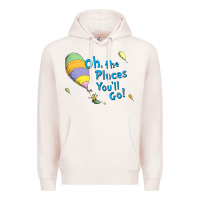 Pale Pink seuss oh the places you’ll go Premium Hoodie - artisFamous
