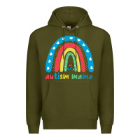 Army Green Autism Mama Premium Hoodie - artisFamous
