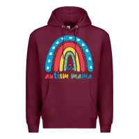 Burgundy Autism Mama Premium Hoodie - artisFamous