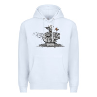 White scruffy smugglers and pirates Premium Hoodie - artisFamous