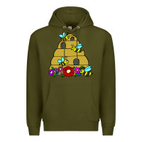 Army Green bee hive Premium Hoodie - artisFamous