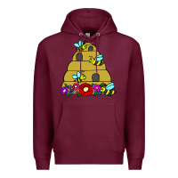 Burgundy bee hive Premium Hoodie - artisFamous
