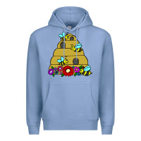 Colony Blue bee hive Premium Hoodie - artisFamous