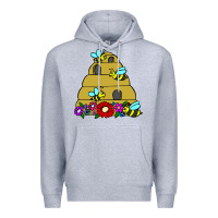 Heather Grey bee hive Premium Hoodie - artisFamous