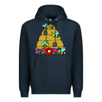 Navy bee hive Premium Hoodie - artisFamous