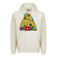 Oatmeal Heather bee hive Premium Hoodie - artisFamous