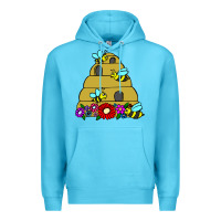 Ocean Blue bee hive Premium Hoodie - artisFamous