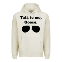 Oatmeal Heather talk to me goose sunglasses funny Premium Hoodie - artisFamous