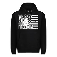 Black whiskey steak guns freedom Premium Hoodie - artisFamous
