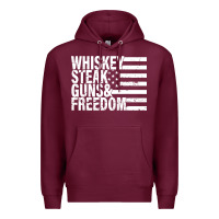 Burgundy whiskey steak guns freedom Premium Hoodie - artisFamous